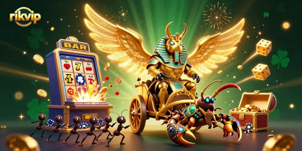 Engage with the fun of rikvip and win big at the vibrant online casino illustrated scene.